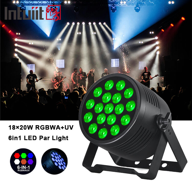 Buitenstappenlicht IP65 Waterdicht 18x20W LED Par RGBWA+UV 6 in 1 DMX512 Waslicht voor bruiloftsfeest Disco Event Gebouw Gevel