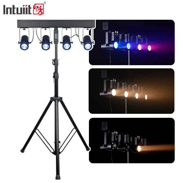 4x20W RGBW 4-in-1 LED PAR Uplighting Kit 4.5° Narrow Beam DMX512 Stage Wash System voor bruiloften, DJ's & Events
