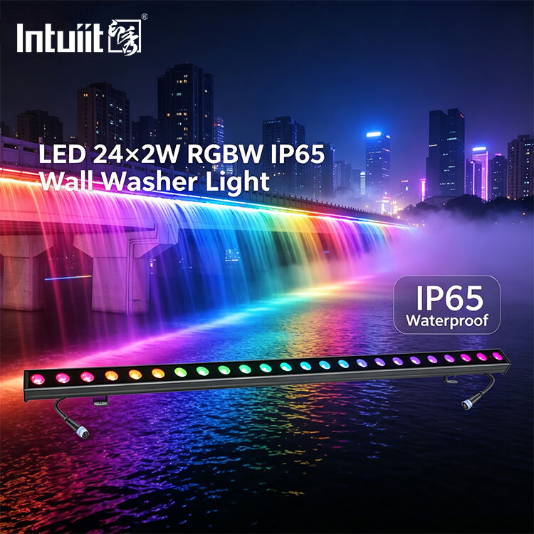 Buiten LED wandwasser bar 24x2W RGBW 4in1 IP65 waterdicht DMX512 lineaire was voor gebouw gevel landschap brug podium verlichting