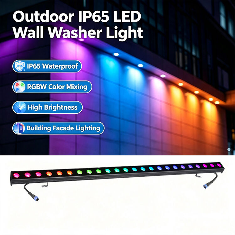 2x24W RGBW 4-in-1 IP65 Buiten LED Lineaire Wall Washer — DMX512 Waterdicht Wash Light voor Gebouw, Brug & Landschap