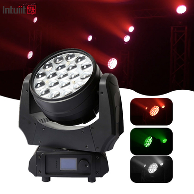 19x15w Rgbw 4in1 Led Moving Head Zoom Wash Podiumverlichting Beam Led Moving Head Light