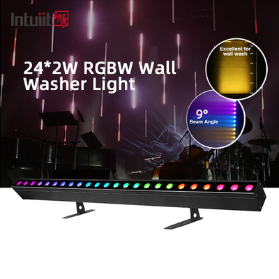 LED 24*2W Stage Lighting DMX512 RGBW Led Light Bars Lineaire Disco Stage Club Wedding Voice-Activated Led Wall Washer Light
