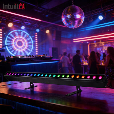 IP65 RGB 24*2W 1M LED Wandwasser Sound Control DMX RGBW Verlichtingsbalk voor trouwfeest met afstandsbediening