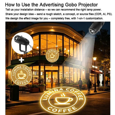 Custom Logo Projector Light Outdoor Waterdichte Gobo Projector 60W LED Reclameverlichting voor Bedrijfsbranding